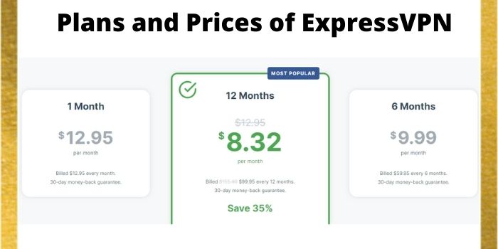 Plans and Prices of ExpressVPN