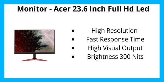 Best Gaming Pc Build Under 50000 Monitor - Acer 23.6 Inch Full Hd Led